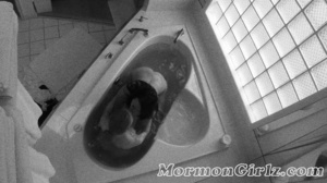 Juicy pussy eating in the bathroom caught by a security cam - Picture 16