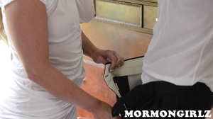 Mormon sluts share a cock and slobber it up real good - Picture 4