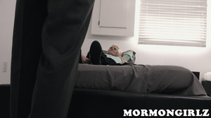 Blonde seductress sucking and fucking mormon cock before it pops - Picture 1