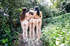 three hot brunette friends