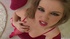 Slut in red spreads her wet pussy for a thick shaft.