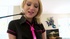 cute blonde blindfolded for
