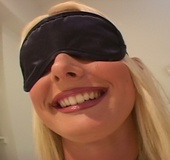 Blindfolded slut gets a surprise number of cumshaws in her mouth.