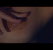 Cute brunette with widely spreadable legs shows off in self sex fun with