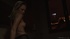 Amazing blonde gets hot in black tights sits on a dildo on a grey couch