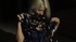 giggling blonde blows kisses