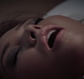 Golden goddess in pink lisptick enjoys intense orgasms by touching herself
