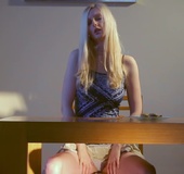 Meditating babe with lit incense finds herself getting horny while trying