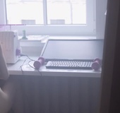 Beautiful ginger girl strips once she gets bored of working
