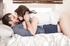 Brunette beauty in blue jacket and white top with hairy cunt sucks and