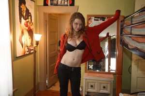Dark jeans come off a blonde who poses p - XXX Dessert - Picture 3