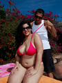 Steaming hot plumper displays her fat - Picture 1