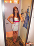 Beauty loses her white dress to get fucked hard in a hotel room.