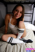 slutty brunette coed striped