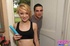 Slender teen slut uses a blue dildo in front of her guy before he fucks