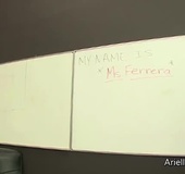 Two hot students get seduced by their sexy teacher in the class.