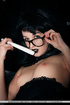 girl with black lipstick