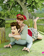 Masterful Mistress sits on a lad’s face while he is bound to a tree