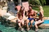 Sexy bikini dressed four babes and their bfs having fun in the pool before
