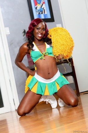 Redhead ebony with small boobs in green  - XXX Dessert - Picture 7