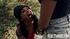 Blonde fucks her friend’s throat in the woods and gets caught