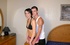 Dark hair cutie in black lingerie blows dick, gets fucked and creamed