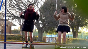 Two Japanese coeds have fun in nature an - XXX Dessert - Picture 12