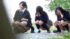 Three hot Japanese coeds are seen pissin - Picture 4