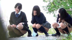 Three hot Japanese coeds are seen pissin - Picture 5