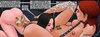 Tattooed brunette licks the pretty pussy of a redhead in a dog collar