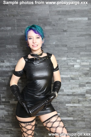 Blue-haired in leather dress and fishnet stockings on huge dildo with her pooper - XXXonXXX - Pic 7
