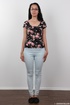 curvy brunette floral top