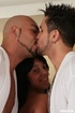 Sweet ebony is enjoying in hardcore threesome with two handsome gay guys