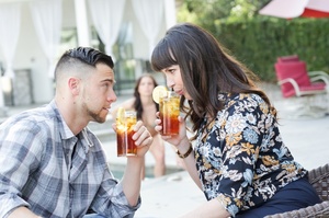 Couple enjoys a refreshing drink outdoor - XXX Dessert - Picture 3
