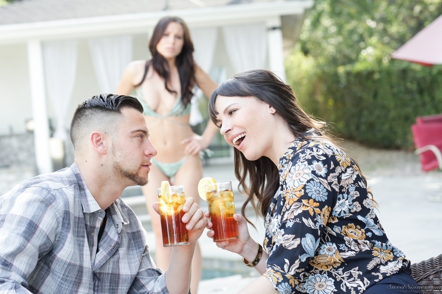 Couple enjoys a refreshing drink outdoors a - XXX Dessert - Picture 5