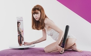 Slim ginger cutie shows her new giant black sex toy - XXXonXXX - Pic 2