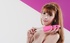 Slim ginger babe takes pink dildo into slit in doggy style