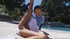 flexible brunette cheerleader demonstrates