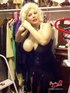 fat blonde posing with