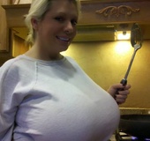 Real-life shots of busty blonde pornstar BBW MILF