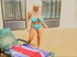 Blonde with massive tits gets drilled on a hotel room bed