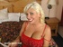 blonde dressed red seduced
