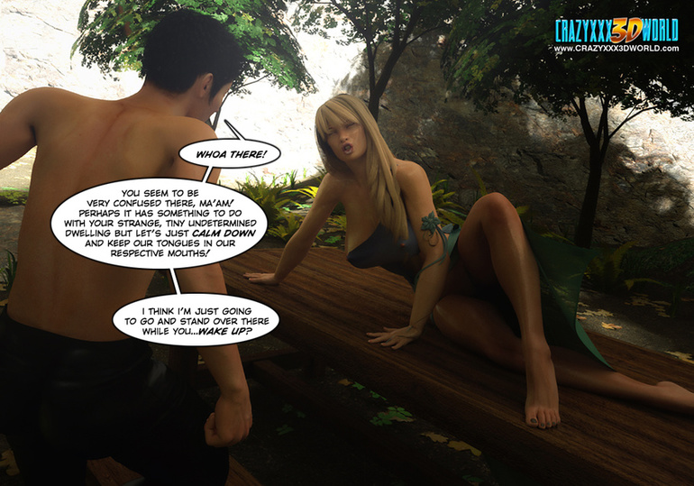 Naughty blonde 3d grabs a hard cock the minute she - Picture 3