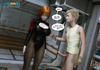 Hot redhead 3d stands around showing her big pink tits