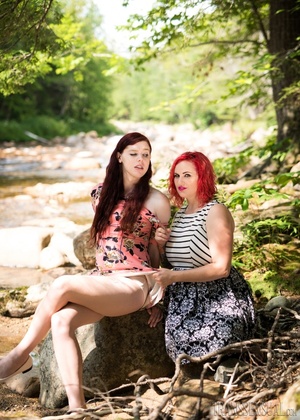 Lovely redhead and brunette angels takes a trip for some outdoor fun - XXXonXXX - Pic 8