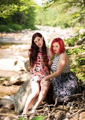 Lovely redhead and brunette angels takes a trip for some outdoor fun - XXXonXXX - Pic 10
