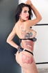 inked brunette trans teases