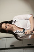green lingerie redhead takes