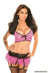 Big tits chick shows off her curves in pink lingerie.