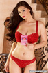 woman red lingerie loves